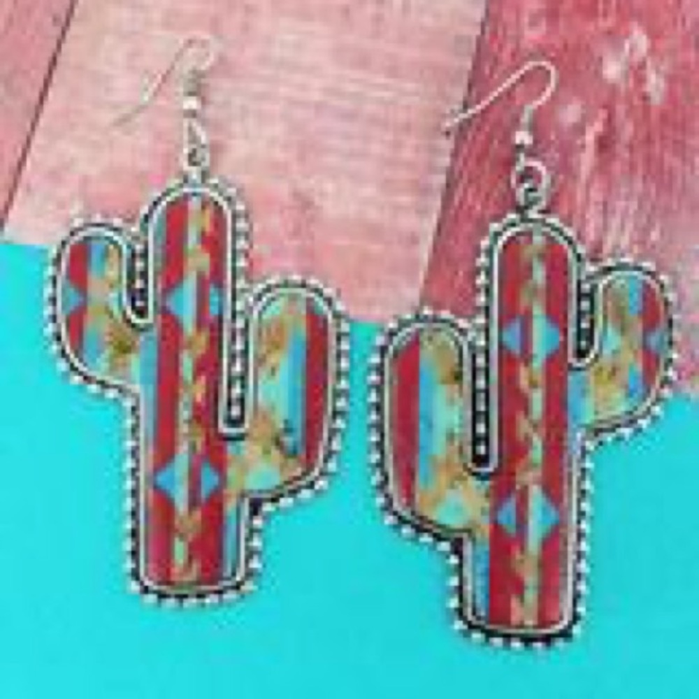 Desert Horizon Cork Cactus Earrings